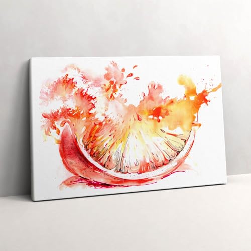 Toile 60x40cm Wallfluent Orange d'Art Mural Peint de Qualité Supérieure