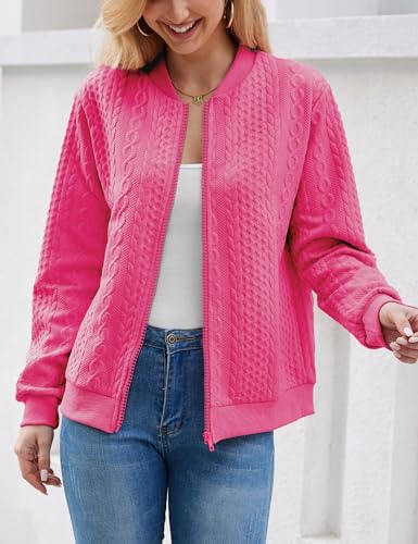Image of WROLEM Zip Up Sweatshirts for Women Casual Outfits Cardigan Outerwear Trendy Winter Jackets Coat
