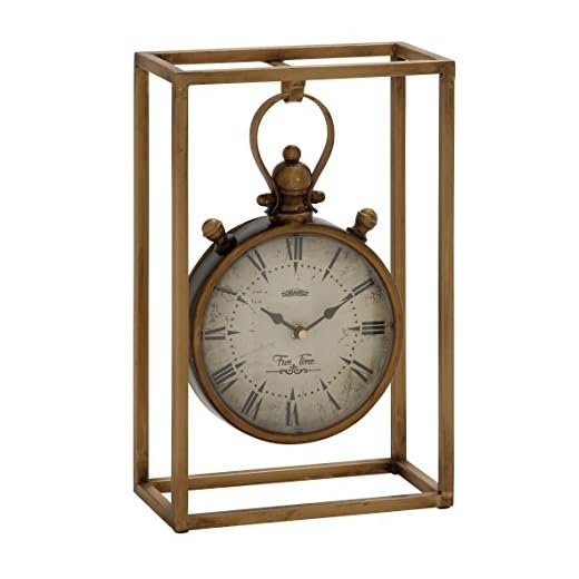 Deco 79 Metal Standing Stopwatch Clock, 9" x 4" x 13", Bronze
