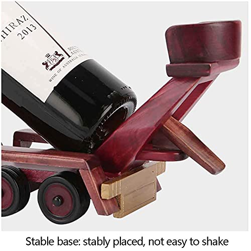 Soporte para botellas de vino vintage de madera sólida miniatura 4