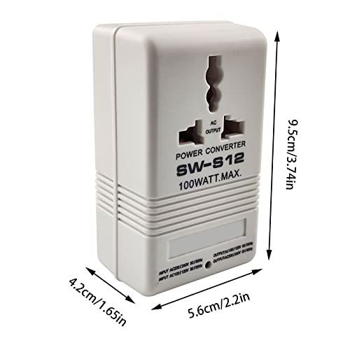 Spannungswandler 110V auf 230V, 100W Reiseadapter Weltweit Transformator 110V/120V bis 220V/240V, Reise Gadgets Anwendbare elektrische Geräte für USA Japan Thailand Mexiko China Verschiedene Länder