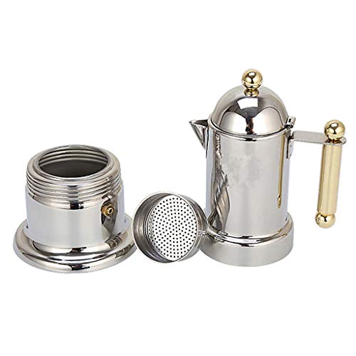 Prettyia Stovetop Espresso Maker - Moka Pot Coffee Maker for Stovetop or Induction Stove Top Espresso Shot Maker for Italian Espresso Cappuccino or Latte