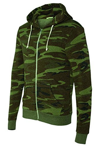 Alternative Men's Eco Rocky Fleece Solid Zip Hoodie in Camo, Mens - XL