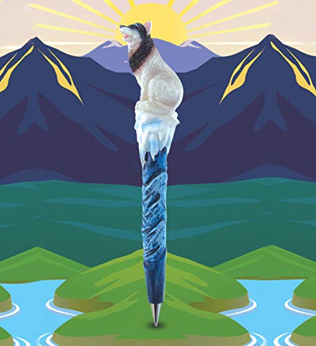 Planet Pens Wild Wolf Novelty Pen - Cute Fun & Unique Kids & Adults Office Supplies Ballpoint Pen, Colorful Wild Life Writing Pen Instrument For School & Office #TOP6