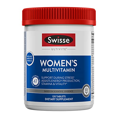 Swisse Daily Multivitamin for Women | 47 Vitamins, Antioxidants and Minerals + Adaptogens | Energy, Stress & Immune Support | Womens Multivitamin Supplement | 120 Tablets