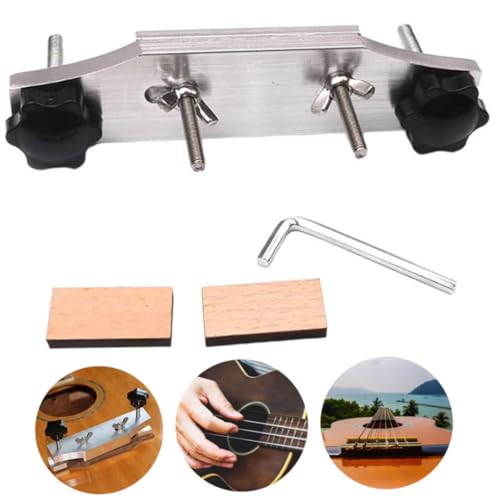 Braçadeira de ponte de guitarra de aço inoxidável ferramenta de reparo Luthier com chave L blocos de