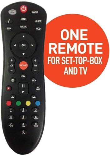 Image of BLACKSHEEP Dish TV Remote Control Compatible with All Dish TV SD /HD DTH with, Recording Set Top Box -Old Remote Must be Exactly Same,- (Black)