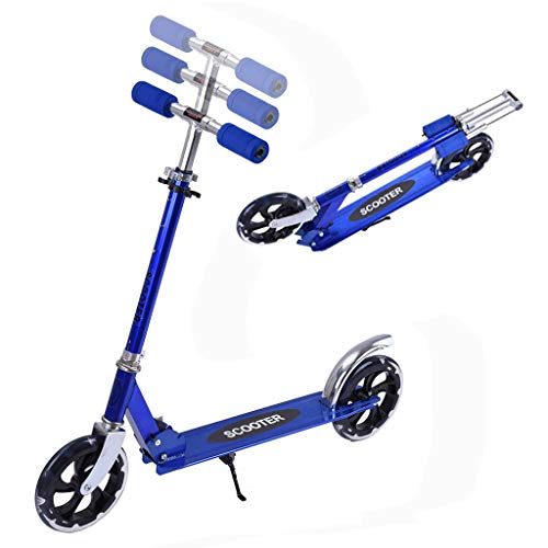 Foldable Kick Scooter, Mosunx Adjustable Height Handlebars 2 Big Wheels 200mm Reinforced Deck