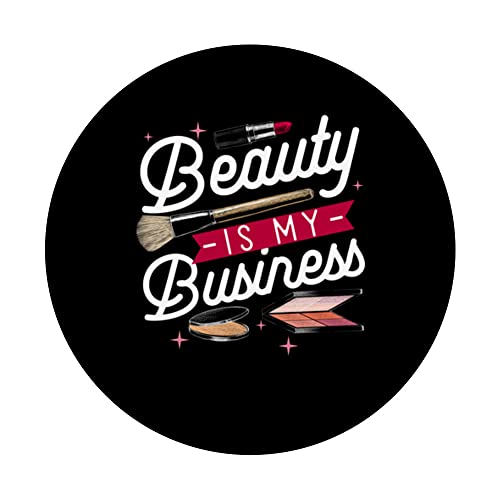 Beauty is my Business Makeup Cosmetic Sales Themed PopSockets Swappable PopGrip, Black - Image 3