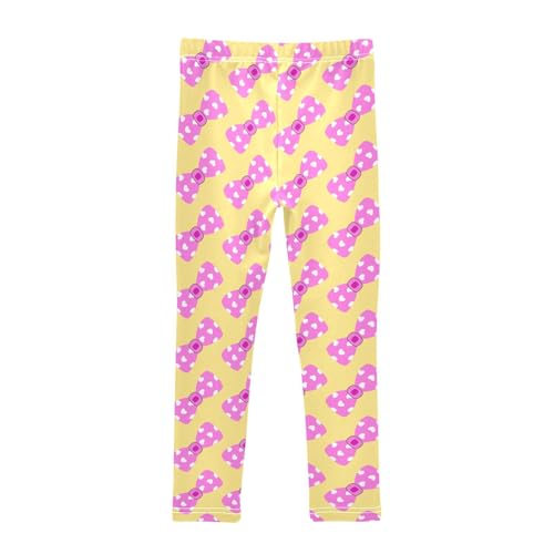 ZZKKO Girls Leggings Pink Polka Dot Bow Toddler Girls Clothes Leggings for Girls Toddler Girls Leggings 3-4T2