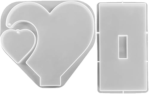 EXCEART 1 juego de moldes de resina moldes de silicona corazón decoración corazón marco de imagen flexible molde de yeso molde para resina DIY