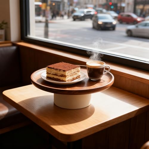 Plateau de présentation en bois avec dôme incassable de service