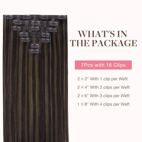 Image of GOO GOO Seamless Clip in Hair Extensions Real Human Hair Remy Extensions