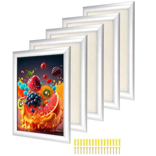 A4 Snap Frame Pack of 10 – Silver Aluminium Clip Frame with 25mm Profile with Anti-Glare Cover, Easy Front Opening Poster Holder for Certificate, Photo, or Retail Display, Wall Mounted