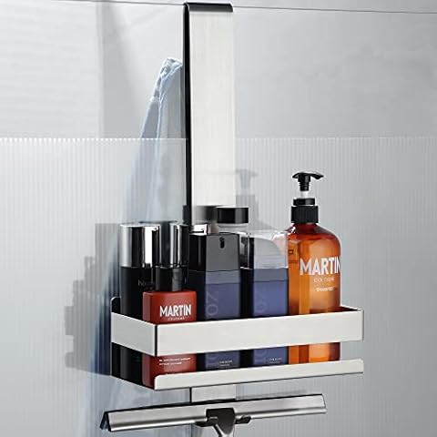 Cooeco Duschablage zum Hängen - Edelstahl Duschkorb zum Hängen der Glas-Duschabtrennung Cover
