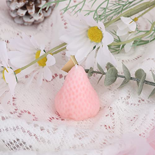 Bokin Strawberry Shaped Scented Candle, Fruit Aroma Soy Wax Decorative Candle For Stress Relief Aromatherapy Home Decoration Mood Boosting Bath Yoga (Pink) #TOP3