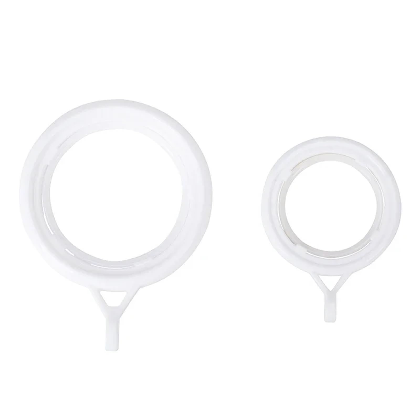 Anneaux de rideaux, Anneaux de rideau avec œillets 320 pièces crochets draperie en plastique sans bruit coulissant à l'échelle nanométrique silencieux accessoires noir et blanc(White)