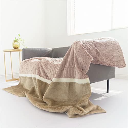 Zsedp Plain And Elegant Camel Horizontal Pattern Patchwork Blanket Bedding Bed Cover Blanket Sofa With Blanket Casual Blanket (Color : D, Size : 150X200Cm) #TOP2