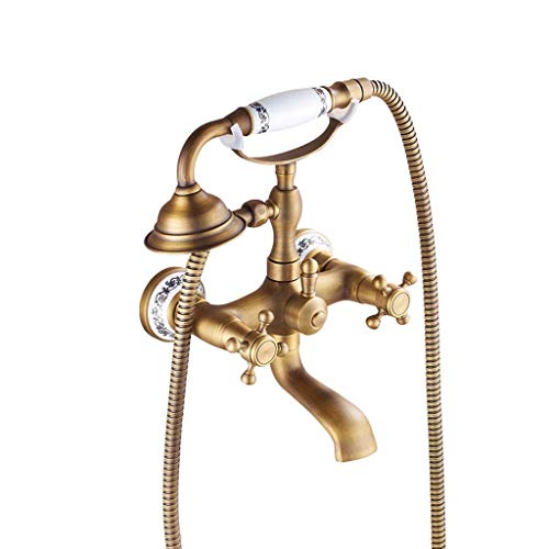 Porcelaine bleue et blanche et cuivre pour cet ensemble de douche d'exception - 2
