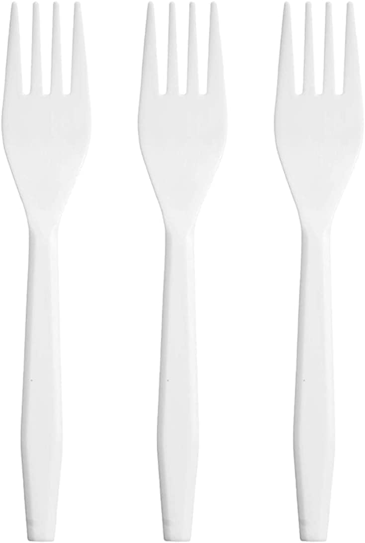 Shefa 2000 Standard White Forks, Heavy Duty Forks, Microwave-Safe Tablefork, 6" Long for Birthday, Parties, Camping, Catering and Wedding Cutlery