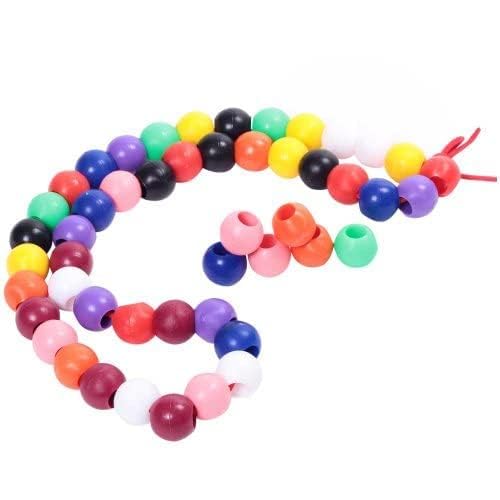 Image of Plastic Beads Threading Toy for Kids | Multicolor Lacing Beads Set with String | BPA Free Educational Toy for Fine Motor Skills & Hand-Eye Coordination | Multicolor