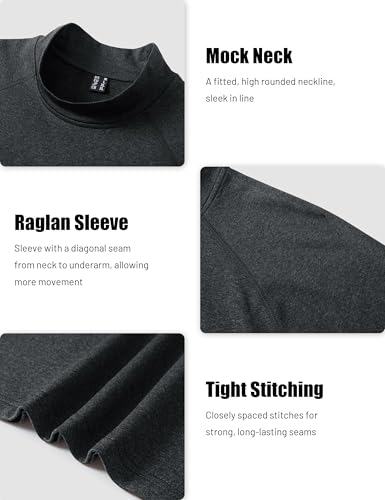 MAGCOMSEN Men's Thermal Shirts Long Sleeve Fleece Lined Base Layer Undershirts Athletic Warm Winter Workout Top4