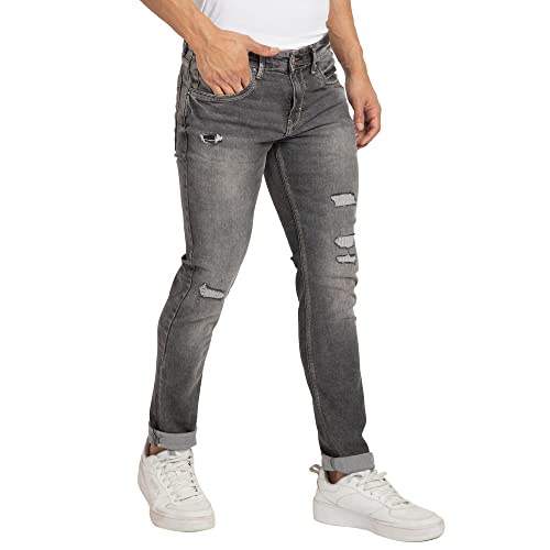 Image of Spykar Men's Kano Slim Fit Mid-Rise Jeans (Ankle Length)