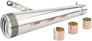 Tubo Silenciador Escape Silenciadores Universales para Motocicleta, Color Negro/Plateado, 38-45 Mm