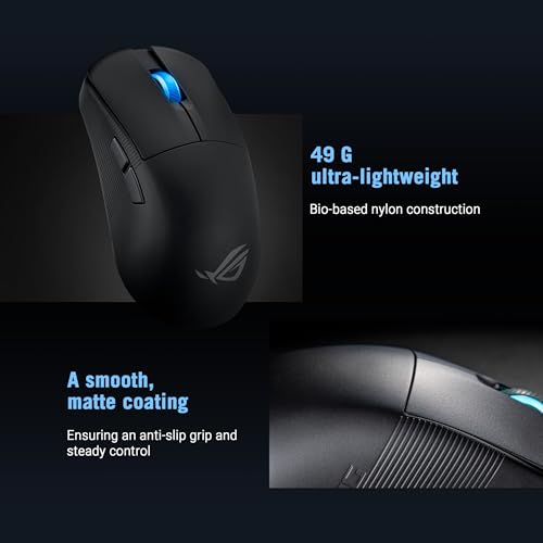 ROG Harpe Ace Mini, 49 gram, semi-symmetrische, professionele FPS-spelers, 42.000 dpi, ROG AimPoint Pro optische sensor, ROG Optical Micro Switches, 8000Hz draadloze polling rate, zwart - Afbeelding 6