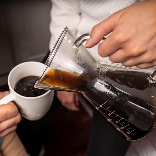 Image of London Sip Glass Pour Over Coffee Carafe Coffee Maker with Reusable Stainless Steel Filter, Ergonomic Handle, and Easy-Pour Spout, 4-Cup (600 mL)