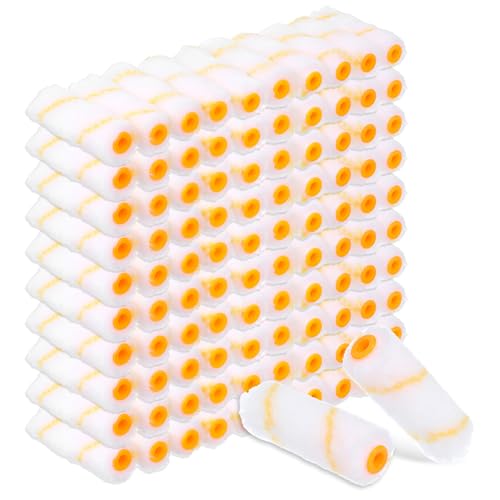 160 Pcs 4 Inch Mini Paint Roller Bulk Small Microfiber Roller Cover 1/2" Nap for Paint Roller Brush for House Painting Supplies DIY Craft Home Wall Repair Tool Kit Set