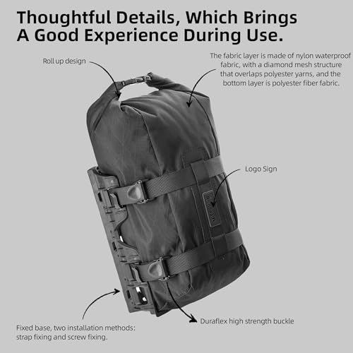 Rhinowalk Fahrrad Gepäckträgertasche Wasserdicht 6.5L Frontfork Tasche für Gepäckträger Vorne Fahrradtasche Fork Pack