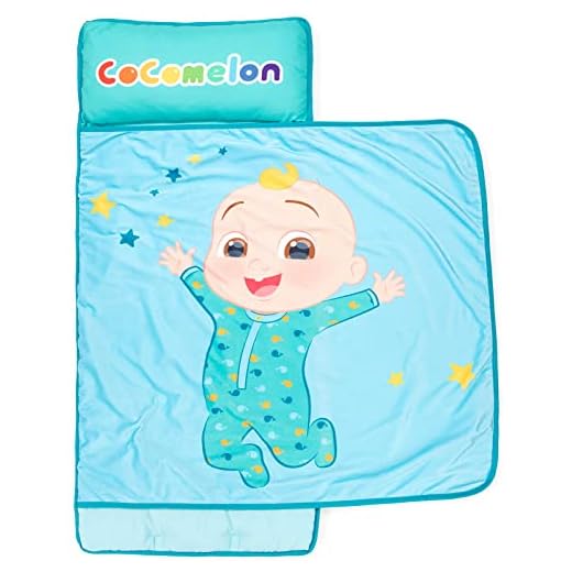 Jay Franco CoComelon Ready for Bed Nap Mat – Built-in Pillow and Blanket Features J.J. - Super Soft Microfiber Kids'/Toddler/Children's Bedding, Ages 3-7
