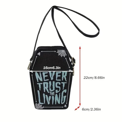 Chic Mini Denim Coffin Crossbody Bag Lightweight, Adjustable Strap, Zip Closure, Versatile Fashion Shoulder Purse2