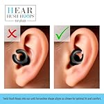 Hush Hoops Ear Plugs, Ultra-Soft Reusable Silicone Plugs with Horseshoe Shape for Comfort, Designed for Sleep and Sound Suppression, 17dB (NRR) Noise Reduction Rating, Black, 1 Pair with Travel Case - Image 4