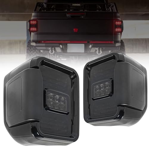 DKMGHT LED Tail Lights for Jeep Wrangler Gladiator JT 2020-2026 Gladiator Accessories Taillights Rear Lamp Pair (Smoked)