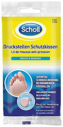 Scholl Druckstellen Schutzkissen - Druckschutz für die Füße, Ballenpolster für sofortige Druck- und Schmerzlinderung, extra weicher, doppelter Schaumstoff, waschbar und wiederverwendbar
