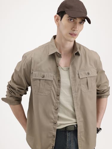Image of WROGN Men's Polycotton Shirt | Solid | Comfort Fit