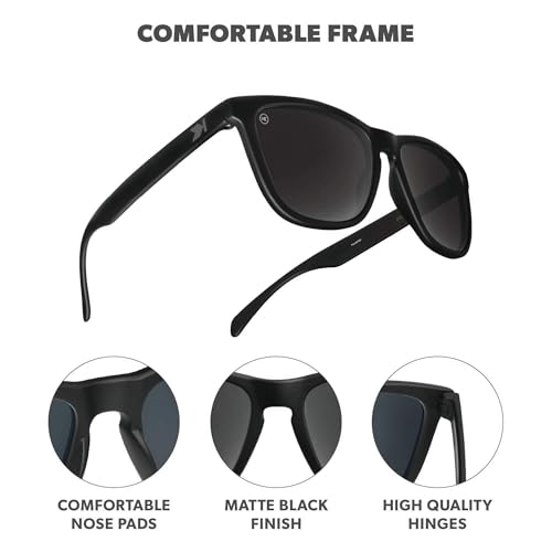 Knockaround Classics Polarized Sunglasses — Black Round, Smoke Lens — view 3