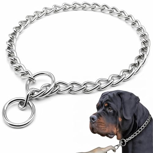 Freezx Chain Choke Collar for Dogs, Heavy Duty Metal Dog Training Choke Collars, Adjustable Weather...