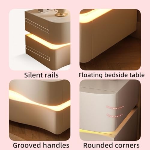 Table de chevet intelligente petite table d'appoint grise tactile