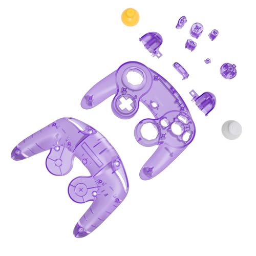 eXtremeRate Clear Atomic Purple Faceplate Backplate for Nintendo GameCube Controller, Custom DIY Replacement Housing Shell Cover with Buttons for Nintendo GameCube Controller - Controller NOT Included - Image 4
