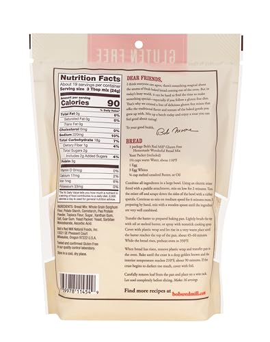 Image of Bob's Red Mill Gluten Free Homemade Wonderful Bread Mix, 16oz (4 Pack)