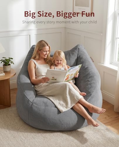 Image of Relefree Cafy Bean Bag Chair for Adults,Oversized Reading Chair with Armrests,Memory Foam Filling Comfy Chair,Giant Cozy Adult Bean Bag Chair,Large Lazy Living Room Chair for Bedroom,Reading Nook