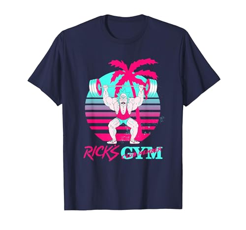 Image of Adult Swim Rick & Morty Gym Club T-Shirt, Men, Navy Blue, 4X-Large