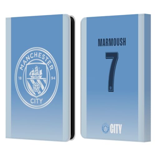 Étui de Luxe Kindle 11e Gen Cuir Man City Marmoush Housse Portefeuille