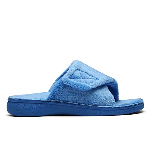 Image of SOLLBEAM Women's Plantar Fasciitis Fuzzy House Orthopedic Adjustable Slippers With Arch Support Orthotic Heel Cup Sandals For Ladies