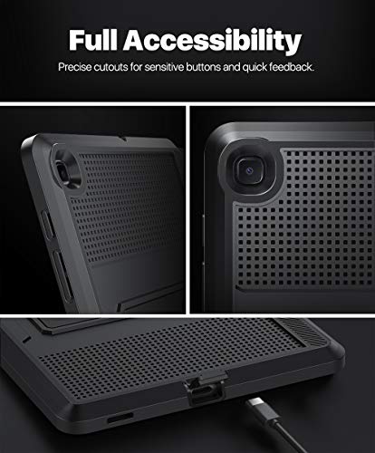 Moko Case For Samsung Galaxy Tab S6 Lite 10.4 Inch 2022/2020 (Sm-P613/P619/P610/P615), [Heavy Duty] Shockproof Full Body Rugged Hybrid Cover With Screen Protector & Pencil Holder - Black #TOP7