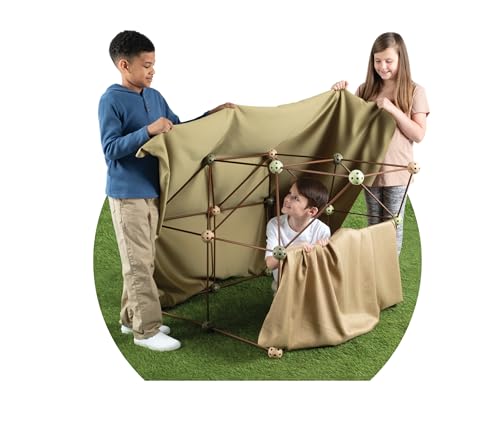 Image of Crazy Forts - Camo Color - Building Kit for Kids 6+ - Indoor Creative Fort Building STEM Toys - Durable and Portable Kit - 69 Pcs