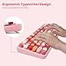 Miffy 104-Key Wireless Keyboard & Mouse Combo with Large Pink Desk Pad - Ergonomic Computer Accessories for Office/Home, Cute Kawaii Design - Pink